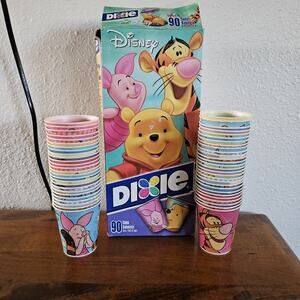 Vintage Dixie Cups 5 oz Winnie the Pooh Open Box 54 Unused Cups Tigger Piglet